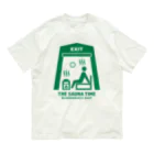 kg_shopのTHE SAUNA TIME【非常口パロディ】 オーガニックコットンTシャツ