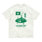 kg_shopのTHE ONSEN TIME【非常口パロディ】 オーガニックコットンTシャツ