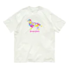 AtelierBoopのボーダーコリー　フラワーパーティ オーガニックコットンTシャツ