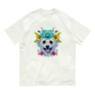 znbmsrrの花柄のポメラニアン犬と子犬。 女の子と男の子への美しい贈り物。 Organic Cotton T-Shirt