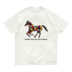 meiroのカラフルなホース_文字入り Organic Cotton T-Shirt