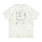 kiki25のキッチン(お昼何しようかな、、、ブラック　線画) オーガニックコットンTシャツ