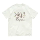 多胎児応援し隊の3つ子うさぎ オーガニックコットンTシャツ