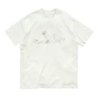 Owl and Potato Creationのステゴサウルス x ティラノサウルス ジュラシックランチ Organic Cotton T-Shirt