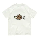 KIKITEKI_LABORATORYのてくてくはりねずみ オーガニックコットンTシャツ