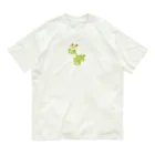 satoayaのアニマルカフェのフルーツアニマル　ラフランスキリン オーガニックコットンTシャツ