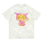 暖暖あたたかのピンクになりたい茶トラちゃん オーガニックコットンTシャツ