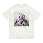 botanicalartAIの神秘的なアヤメ オーガニックコットンTシャツ