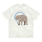 LalaHangeulのアフリカゾウさん　ハングルバージョン Organic Cotton T-Shirt