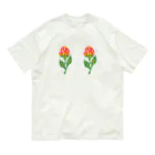 34illustrationの南国の花bra オーガニックコットンTシャツ