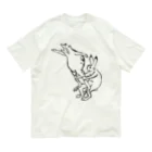 HOUSOの鳥獣戯画現代版　組体操 オーガニックコットンTシャツ
