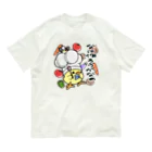 ひよこ男爵とまだむにゃんのこんだて男爵 オーガニックコットンTシャツ