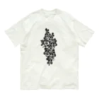 snow moonのFlowers (BK) オーガニックコットンTシャツ