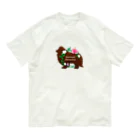 onehappinessのシェルティ　ハイビスカス　onehappiness オーガニックコットンTシャツ