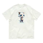 Connect Happiness DesignのCute Cat-roid Myu　 Organic Cotton T-Shirt