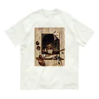 世界美術商店のヴァニタス画のあるアトリエの壁 / Trompe l'oeil with Studio Wall and Vanitas Still Life Organic Cotton T-Shirt