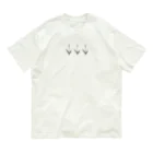 rilybiiのThree TULIP, White gray blue . オーガニックコットンTシャツ