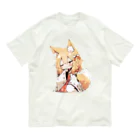 jai-to-anのミコン (Mikon) ver.2　狐の神様、きつね、キツネ オーガニックコットンTシャツ