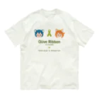 くりむしようかんのオリーブリボン×天渡早苗＆わたさんにゃん Organic Cotton T-Shirt