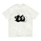 クロねこアワにゃん🐱のおやすみβ背面癒し亭(透過) Organic Cotton T-Shirt