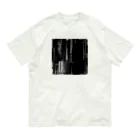 【松】黒金アートこぎん和紙和柄の96002βモノクロ黒ミニマム Organic Cotton T-Shirt