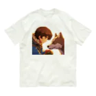 桜音ことこ企画の少年とオオカミの信頼 オーガニックコットンTシャツ
