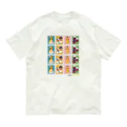 Quatre Illustrationのキャトル切手_お野菜ファッションショーA 4×4 Organic Cotton T-Shirt