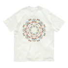 サイケまんだら　時空回楼のサイケまんだら　フラワー（紅） Organic Cotton T-Shirt