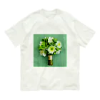 フラワーアイテムのグリーンバックのグリーンブーケ Organic Cotton T-Shirt