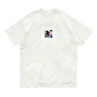 テルのビジネス大学のショップの可愛い犬と少女 Organic Cotton T-Shirt