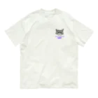 しいたけくらぶのしかめっ面ネコ オーガニックコットンTシャツ