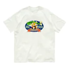 もふもふ♡けもっ娘村　(摩耶夕湖)の『釣り吉お稲荷ちゃん🎣🦊』Ａ楕円型 Organic Cotton T-Shirt