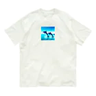 Warm houseの愉快なイルカたち オーガニックコットンTシャツ