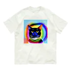 湊翔パパの趣味部屋の虹猫 オーガニックコットンTシャツ