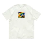 TOY PAPA SHOP の“Rainbow-colored Mount Fuji: The Gateway to a Colorful Fantasy” オーガニックコットンTシャツ