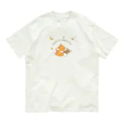 kiki25のおやすみコーギー(良い夢を　ナイトウェア) オーガニックコットンTシャツ