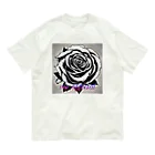 vieのBLACK_rose オーガニックコットンTシャツ