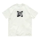 9neko6のサーバル オーガニックコットンTシャツ