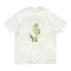 エフェメラル フラワーアートの花タツノオトシゴ オーガニックコットンTシャツ オーガニックコットンTシャツ