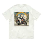 NECOSUIのキャットバイカー オーガニックコットンTシャツ