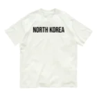 ON NOtEの北朝鮮 ロゴブラック オーガニックコットンTシャツ