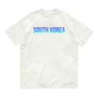 ON NOtEの大韓民国 ロゴブルー オーガニックコットンTシャツ