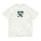 GOLAEのiruka　海を飛び跳ねるイルカ Organic Cotton T-Shirt