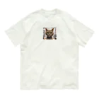 TAIYO 猫好きのビックフォト茶虎模様猫 オーガニックコットンTシャツ