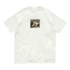 TAIYO 猫好きのフォトプリント美形白猫 オーガニックコットンTシャツ