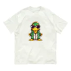 Vasetti_pressのパーカーを着たワニ オーガニックコットンTシャツ