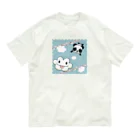 イラスト MONYAAT のズレぱんだちゃんとくもちゃん オーガニックコットンTシャツ