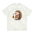 moriugのサックスを演奏するハリネズミ Organic Cotton T-Shirt