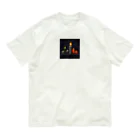umakoiの火が灯る蝋燭とハロウィンカボチャのドット絵 Organic Cotton T-Shirt