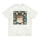 maeken work shopipのねこライフ オーガニックコットンTシャツ